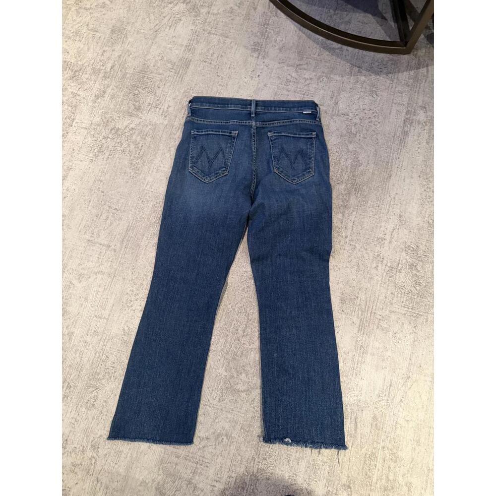 Mother Dark Blue Insider Step Crop Fray Jeans in Girl Crush Size 29 - Picture 5 of 6